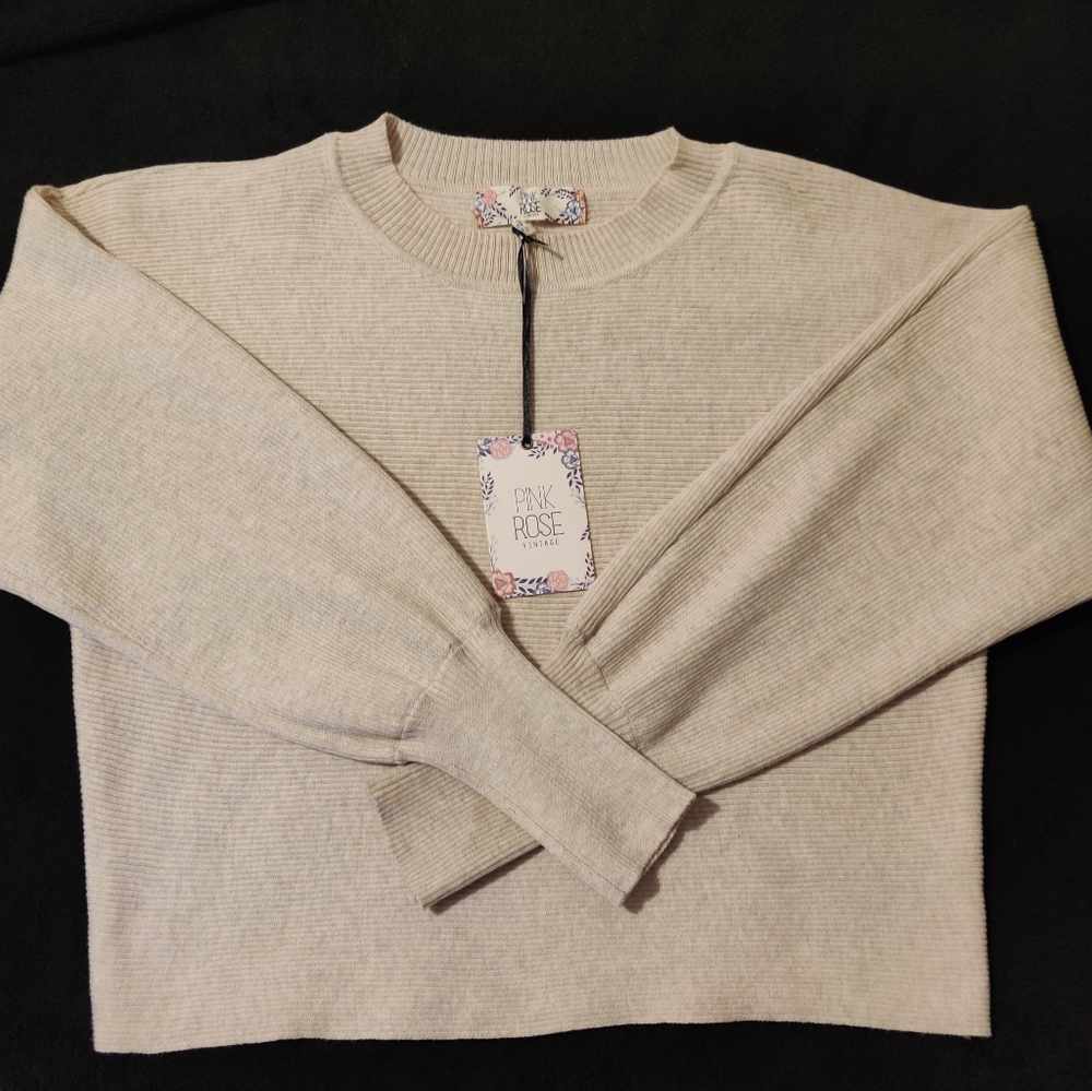 Pink rose vintage sweater size S